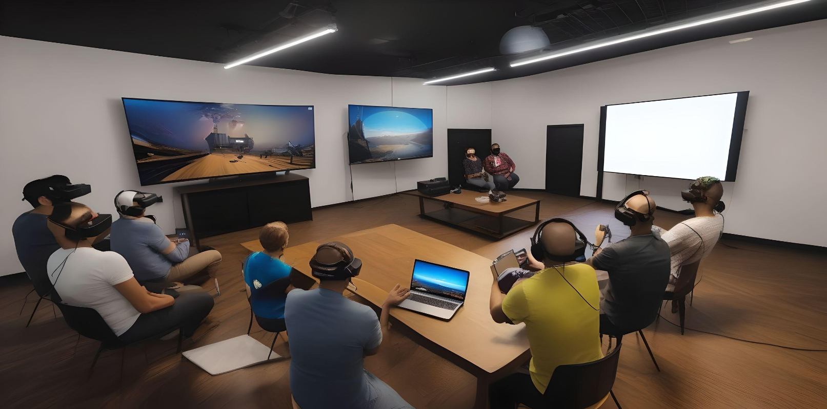 famille et casque VR